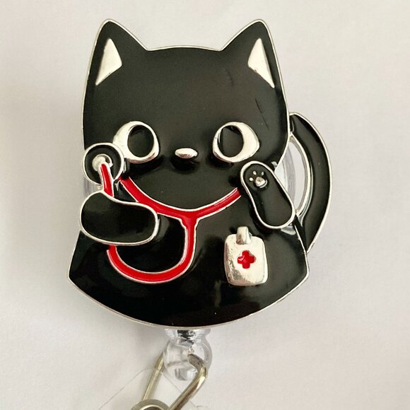 Nursing Cat ID Lanyard Badge Holder Retractable Reel RN LPN Graduation Gift - Picture 5 of 11